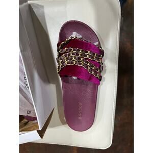 Bamboo Cozy-03 Velvet Slide Sandal in Purple Size 7